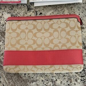 Coach Tan and Pink Tablet Cover
